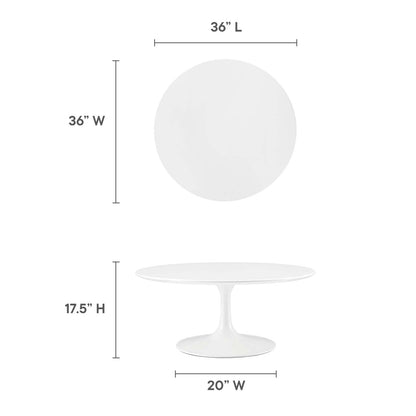 TABLE | Lippa 36 Coffee Table | Iconic Modern Design | Scratch-Resistant Finish | White | casafoyer.myshopify.com