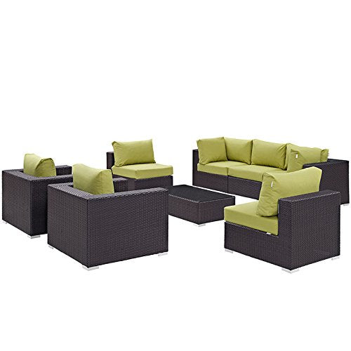 kitchen and dining room sets | CasaFoyer Convene Outdoor Sectional Set | Synthetic Rattan | All-Weather Cushions | Adjustable & Versatile | Patio Sofa, Coffee Table, Armless & Corner Sections | casafoyer.myshopify.com