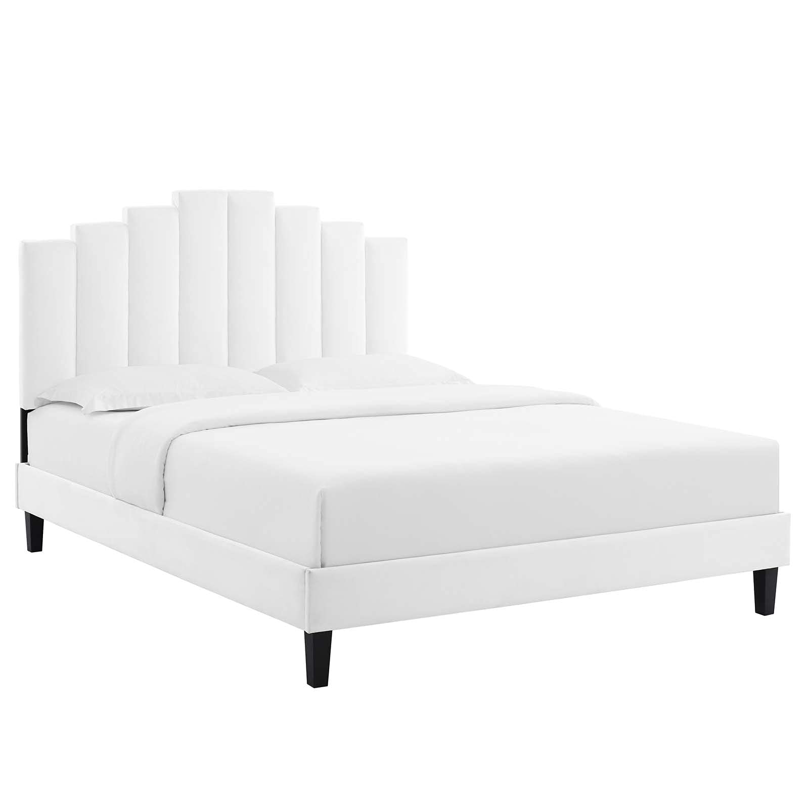 adjustable bed bases | CasaFoyer Elise Performance Velvet Twin Platform Bed | Opulent Art Deco Style | Stain-Resistant Velvet Upholstery | Sturdy Wood Legs | Supports Various Mattresses | Easy Assembly | White | casafoyer.myshopify.com
