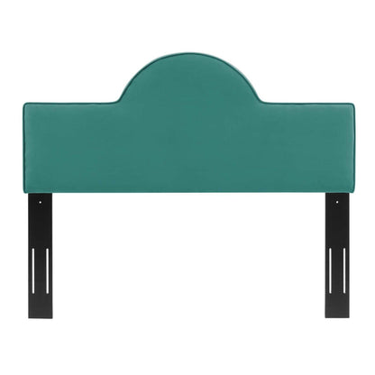 Bed | CasaFoyer Dawn Performance Velvet Full/Queen Headboard | Elegant Curved Design | Stain-Resistant Upholstery | Cushioned & Adjustable | Fits Most Bed Frames | Teal | casafoyer.myshopify.com