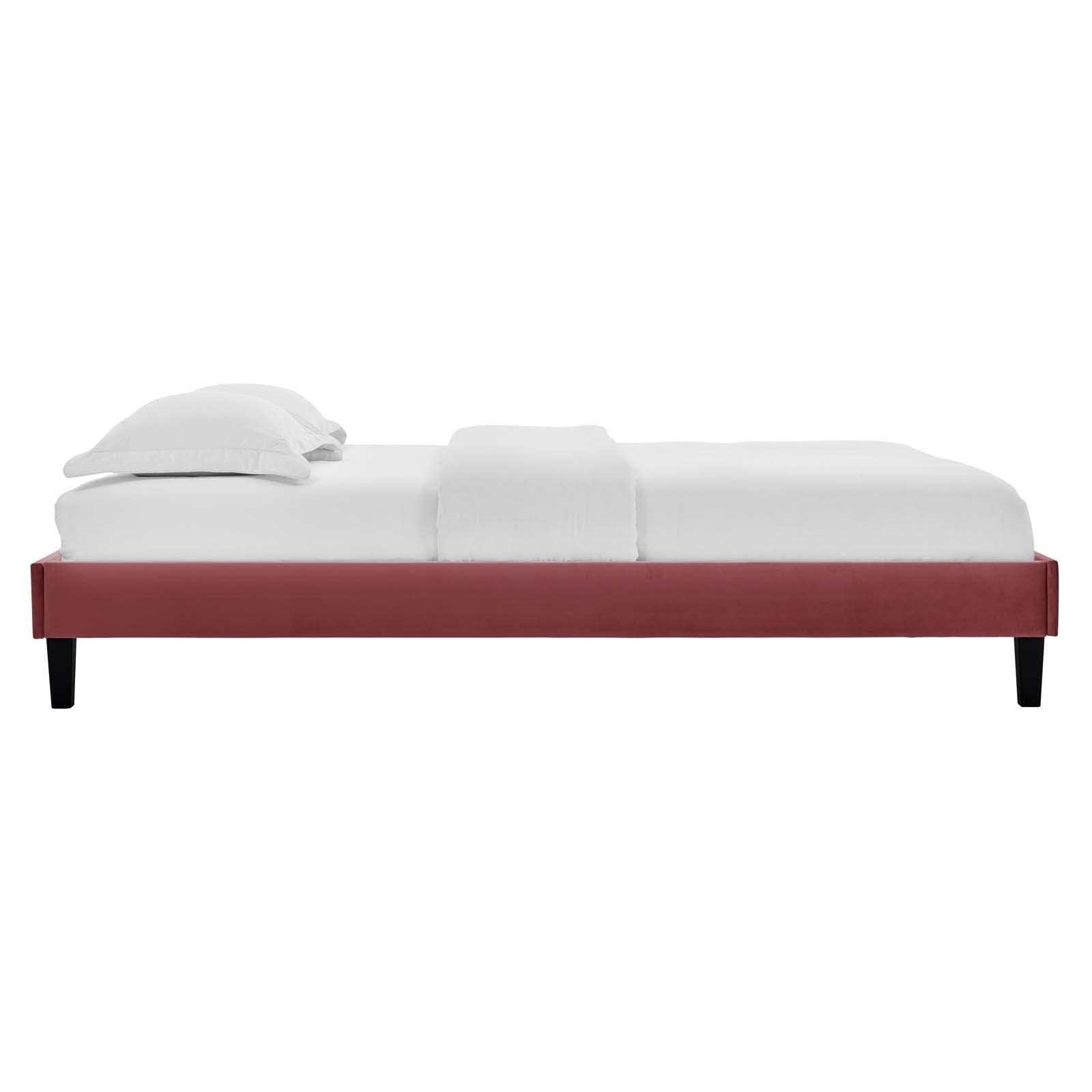 adjustable bed bases | CasaFoyer Reign Performance Velvet Full Platform Bed Frame | Stain-Resistant | Durable Poplar Wood Slat Support | 800 lbs Weight Capacity | Mattress Not Included | casafoyer.myshopify.com