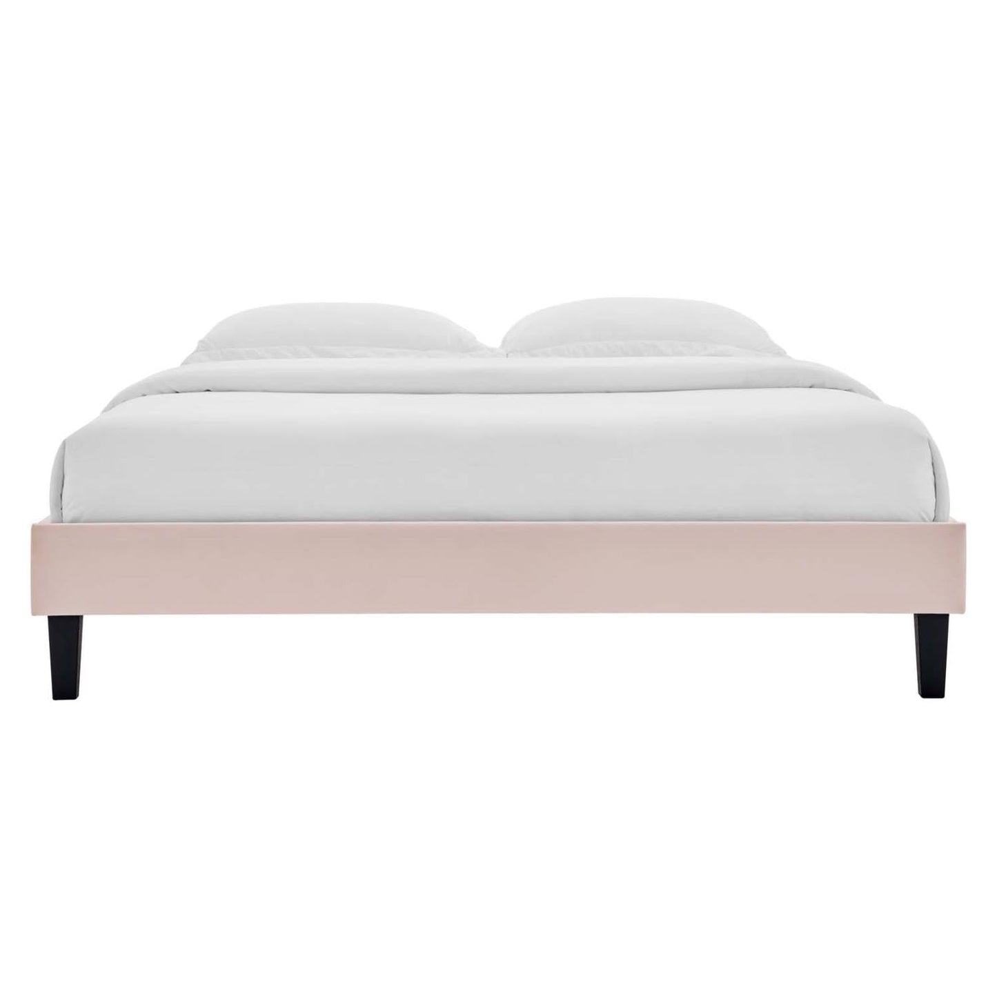 Bed | CasaFoyer Reign Performance Velvet Twin Platform Bed Frame | Stain-Resistant Upholstered | Wood Legs | No Box Spring Needed | 800 lb Weight Capacity | casafoyer.myshopify.com