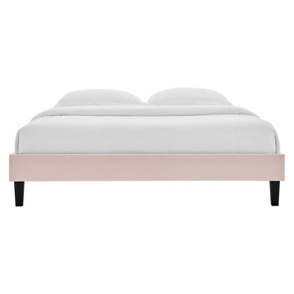 Bed | CasaFoyer Reign Performance Velvet Twin Platform Bed Frame | Stain-Resistant Upholstered | Wood Legs | No Box Spring Needed | 800 lb Weight Capacity | casafoyer.myshopify.com