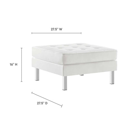 home office desk chairs | CasaFoyer Loft Tufted Button Faux Leather Ottoman | Luxurious Upholstery | Sleek Design | Stainless Steel Frame | Non-Marking Foot Caps | Supports up to 300 lbs | casafoyer.myshopify.com