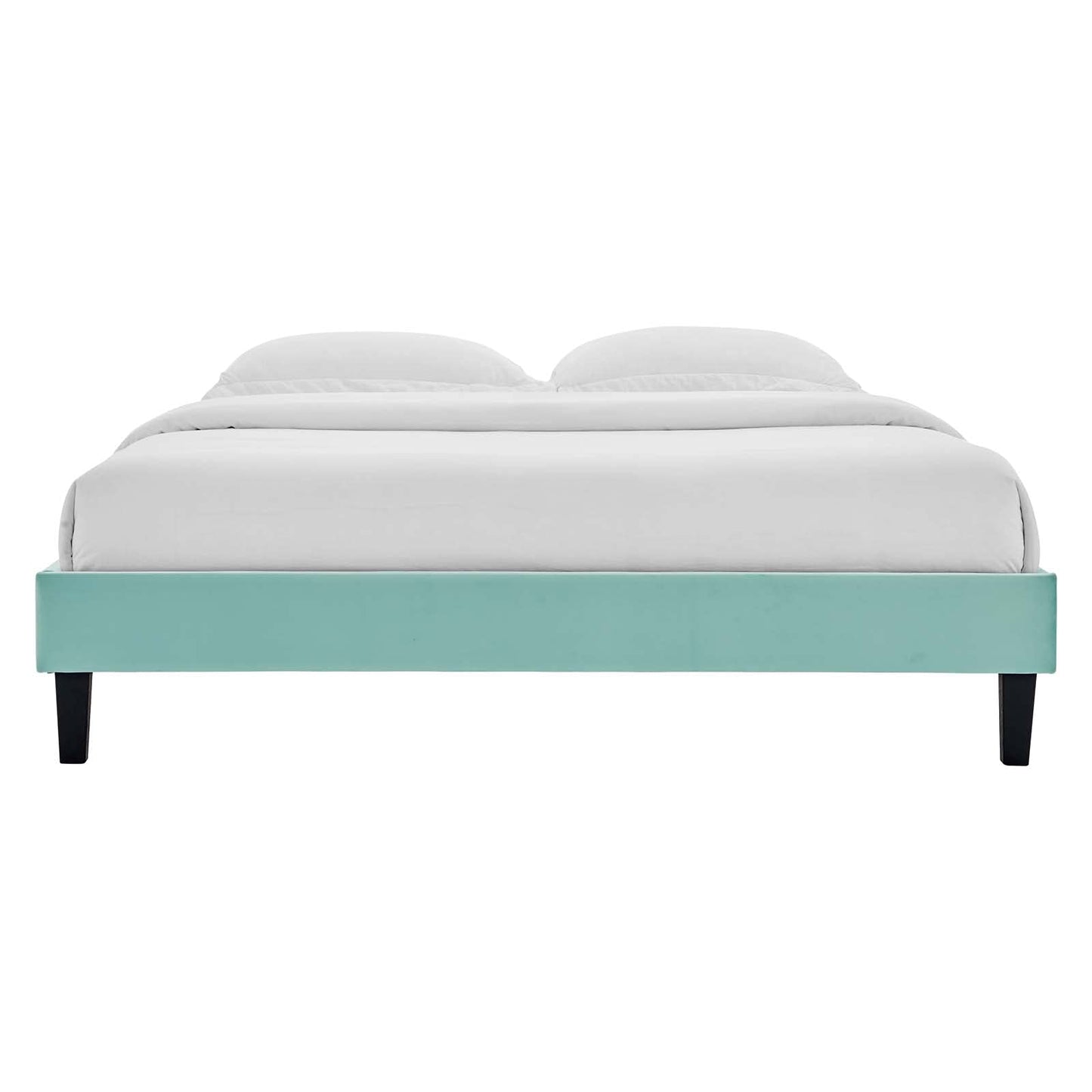 adjustable bed bases | CasaFoyer Reign Performance Velvet Full Platform Bed Frame | Elegant Stain-Resistant Design | Memory Foam Compatible | Mint | casafoyer.myshopify.com