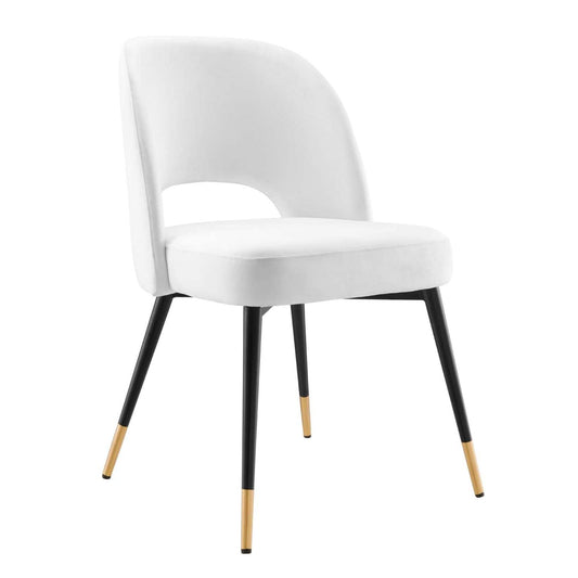 home office desk chairs | CasaFoyer Rouse Dining Side Chair | Modern Design | Comfortable Foam Padding | Stain-Resistant Velvet Upholstery | Bentwood Construction | Matte Black Stainless Steel Legs | casafoyer.myshopify.com