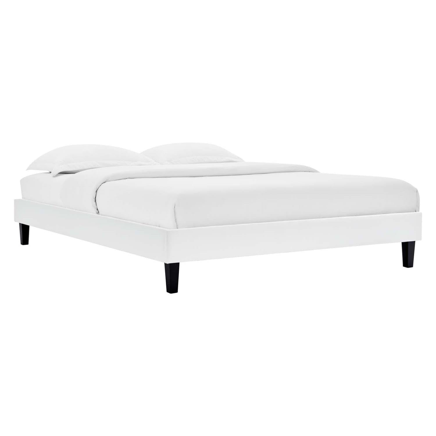 Bed | CasaFoyer Reign Performance Velvet Twin Platform Bed Frame | Durable Upholstered Bed with Sturdy Side Rails | Black Wood Legs | Twin Headboard Compatible | Assembly Required | 800 lbs Weight Capacity | casafoyer.myshopify.com