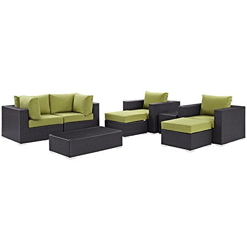 kitchen and dining room sets | CasaFoyer Convene Outdoor Sectional Set | Synthetic Rattan | Aluminum Frame | All-Weather Cushions | Patio Sofa, Coffee Table, Side Table, Armchair, Corner, Ottoman | casafoyer.myshopify.com