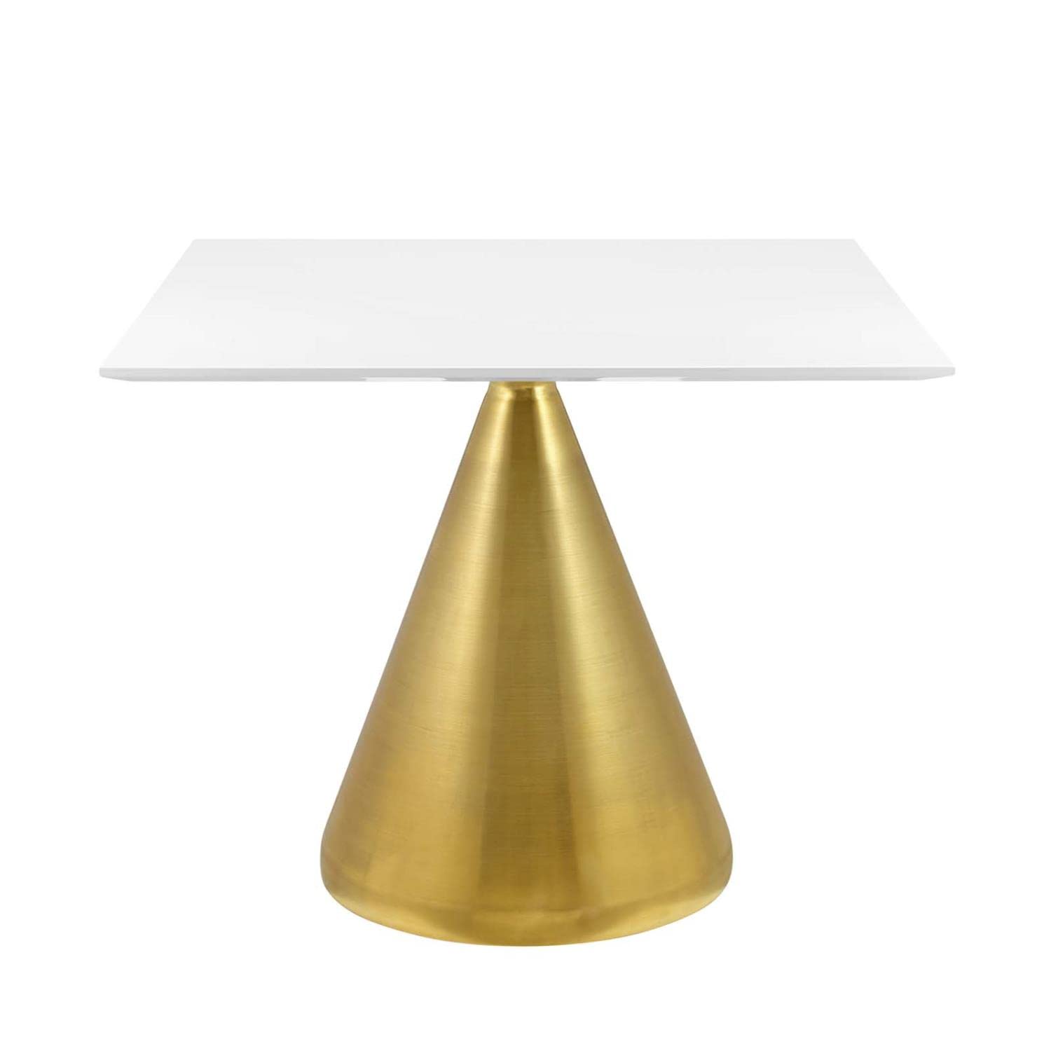 patio dining tables | CasaFoyer Tupelo 36 Square Dining Table | Modern Style | Mid-Century Charm | Polished Gold Base | Easy to Clean | Non-Marking Ring | White Coating | casafoyer.myshopify.com