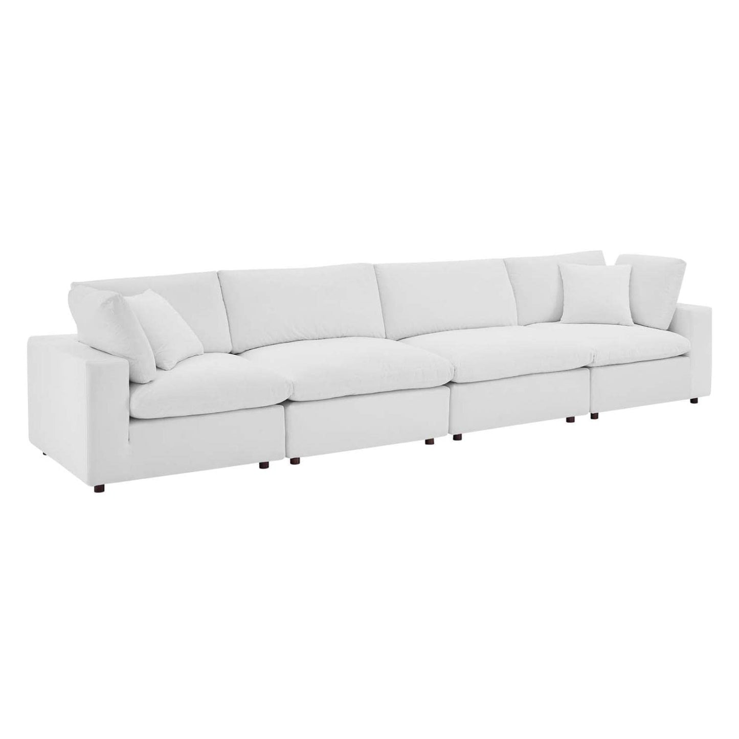 sofas | CasaFoyer Commix Furniture Collection | Solid Wood Frame | Stain-Resistant Velvet Upholstery | Foam Padded & Duck Down Cushions | Overstuffed Feather Cushions | 2 Armless Chairs & 2 Corner Chairs | Weight Capacity: 331 lbs | Plastic Foot Glides | casafoyer.myshopify.com