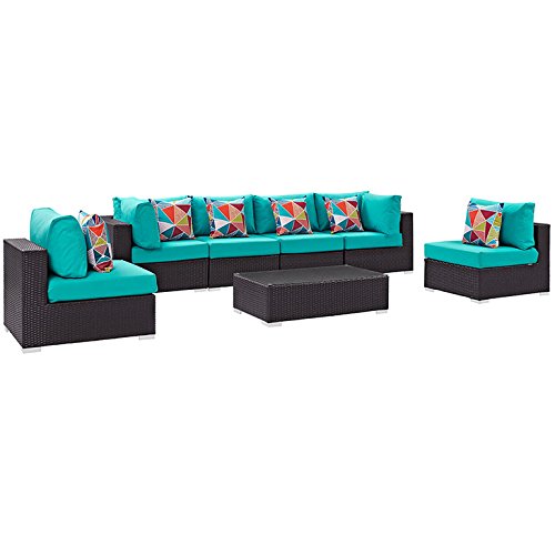 kitchen and dining room sets | CasaFoyer Convene Outdoor Sectional Set | Durable Rattan Weave | Weather-Resistant Cushions | 7-Piece Patio Furniture | casafoyer.myshopify.com
