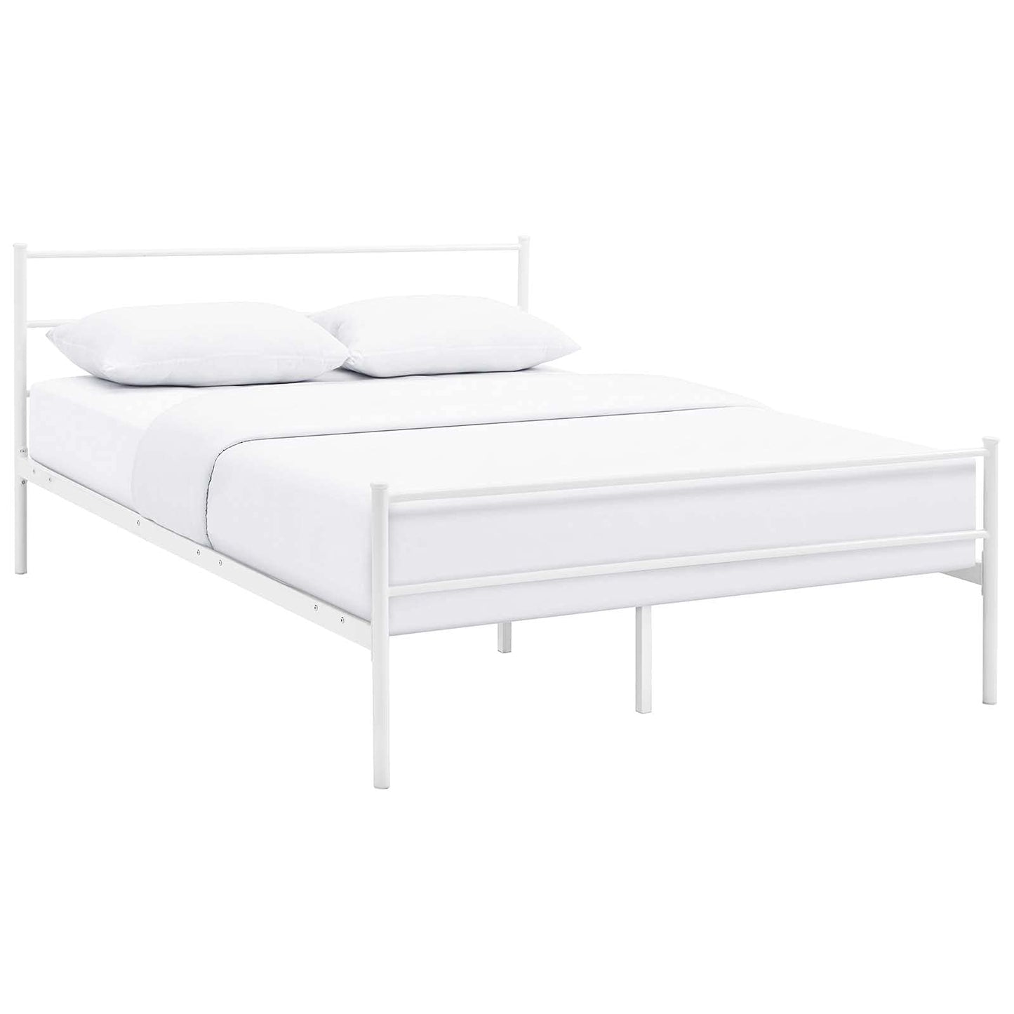 Bed | CasaFoyer Alina Platform Full Bed Frame | Rustic Charm | Sturdy Steel Frame | 1323 lbs Weight Capacity | No Box Spring Needed | Compatible with Memory Foam, Spring, Latex, Hybrid Mattresses | Mattress not included | casafoyer.myshopify.com