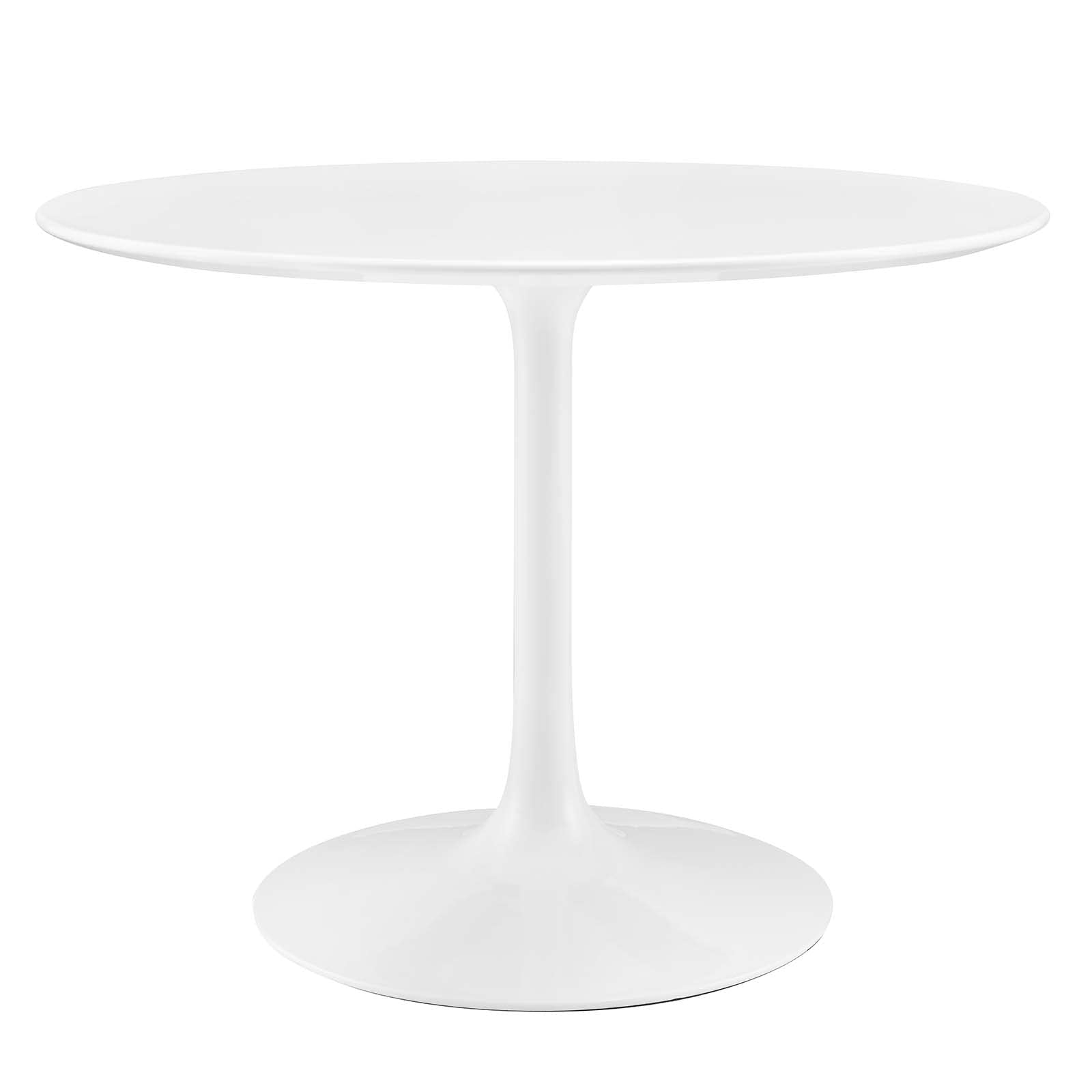Dining Table | Lippa 40 Round Dining Table | Timeless Design | Chip-Resistant Lacquer Finish | Metal Tapered Base | White Top | casafoyer.myshopify.com