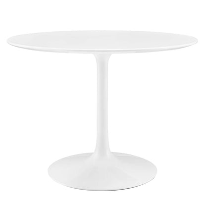 Dining Table | Lippa 40 Round Dining Table | Timeless Design | Chip-Resistant Lacquer Finish | Metal Tapered Base | White Top | casafoyer.myshopify.com