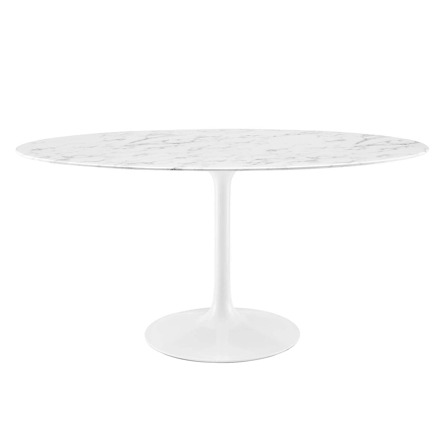 Dining Table | Lippa 60 Oval Marble Dining Table | Timeless Modern Design | Scratch Resistant Finish | Elegant & Contemporary | White | casafoyer.myshopify.com