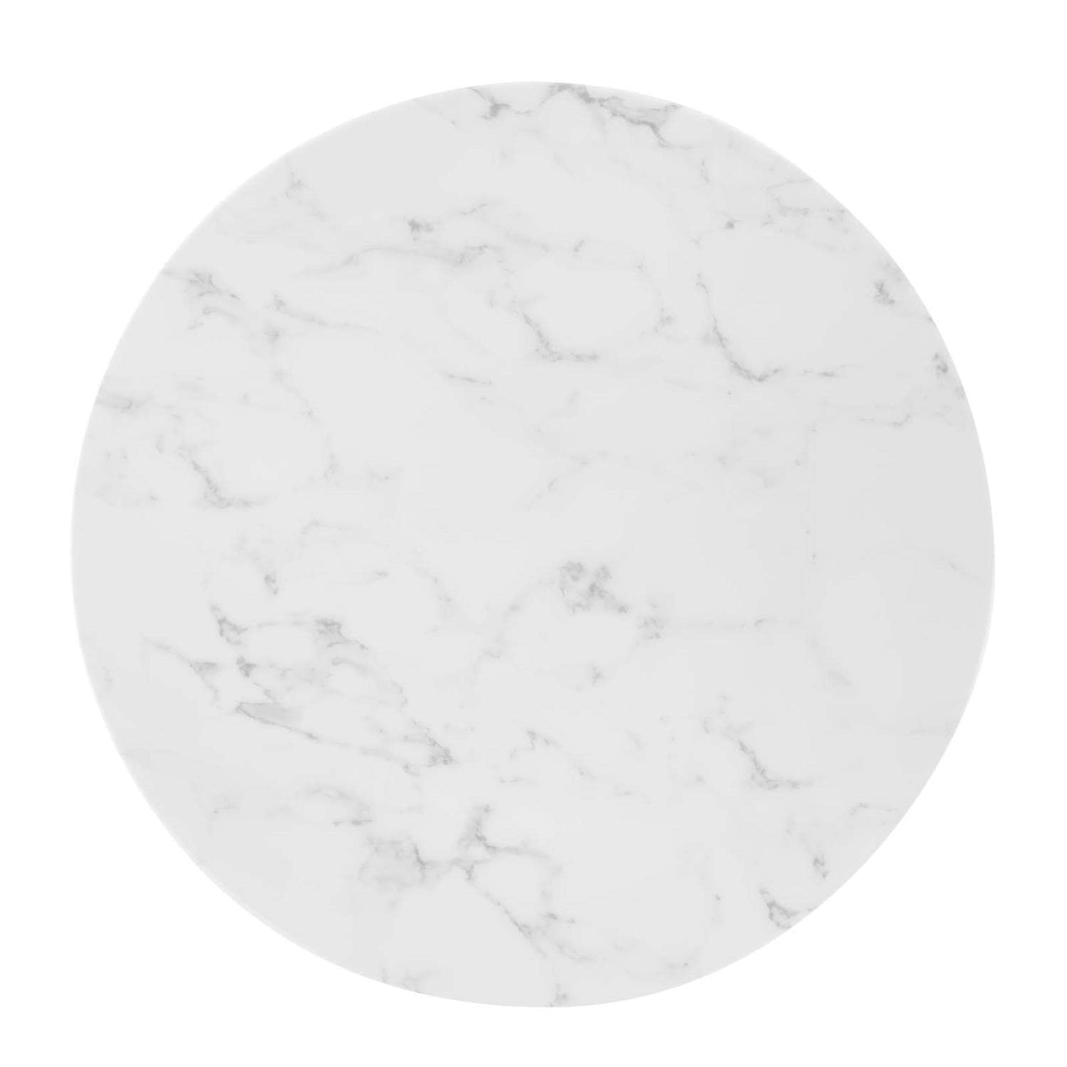 patio dining tables | CasaFoyer Tupelo 28 Dining Table | Modern Style | Mid-Century Charm | Polished Gold Metal Base | Easy-to-Clean Artificial Marble Top | Non-Marking Ring | casafoyer.myshopify.com