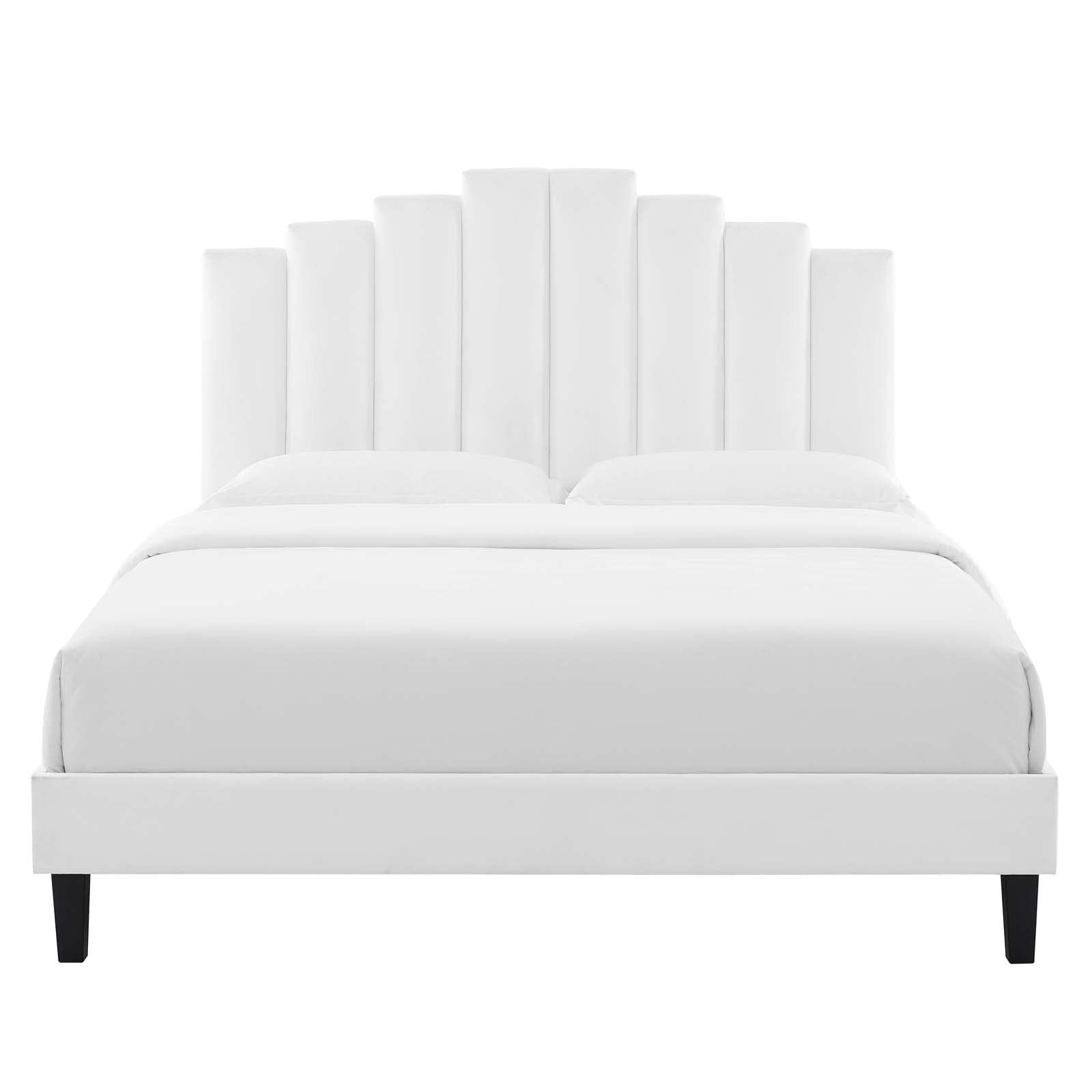 adjustable bed bases | CasaFoyer Elise Performance Velvet Twin Platform Bed | Opulent Art Deco Style | Stain-Resistant Velvet Upholstery | Sturdy Wood Legs | Supports Various Mattresses | Easy Assembly | White | casafoyer.myshopify.com