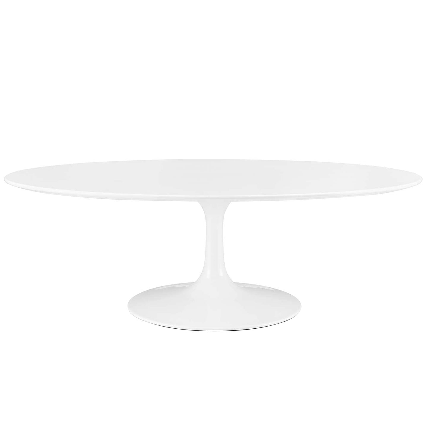 TABLE | Lippa 48 Oval-Shaped Coffee Table | Timeless Modern Design | White Wood Top | Tapered Metal Base | Elegant Centerpiece | casafoyer.myshopify.com