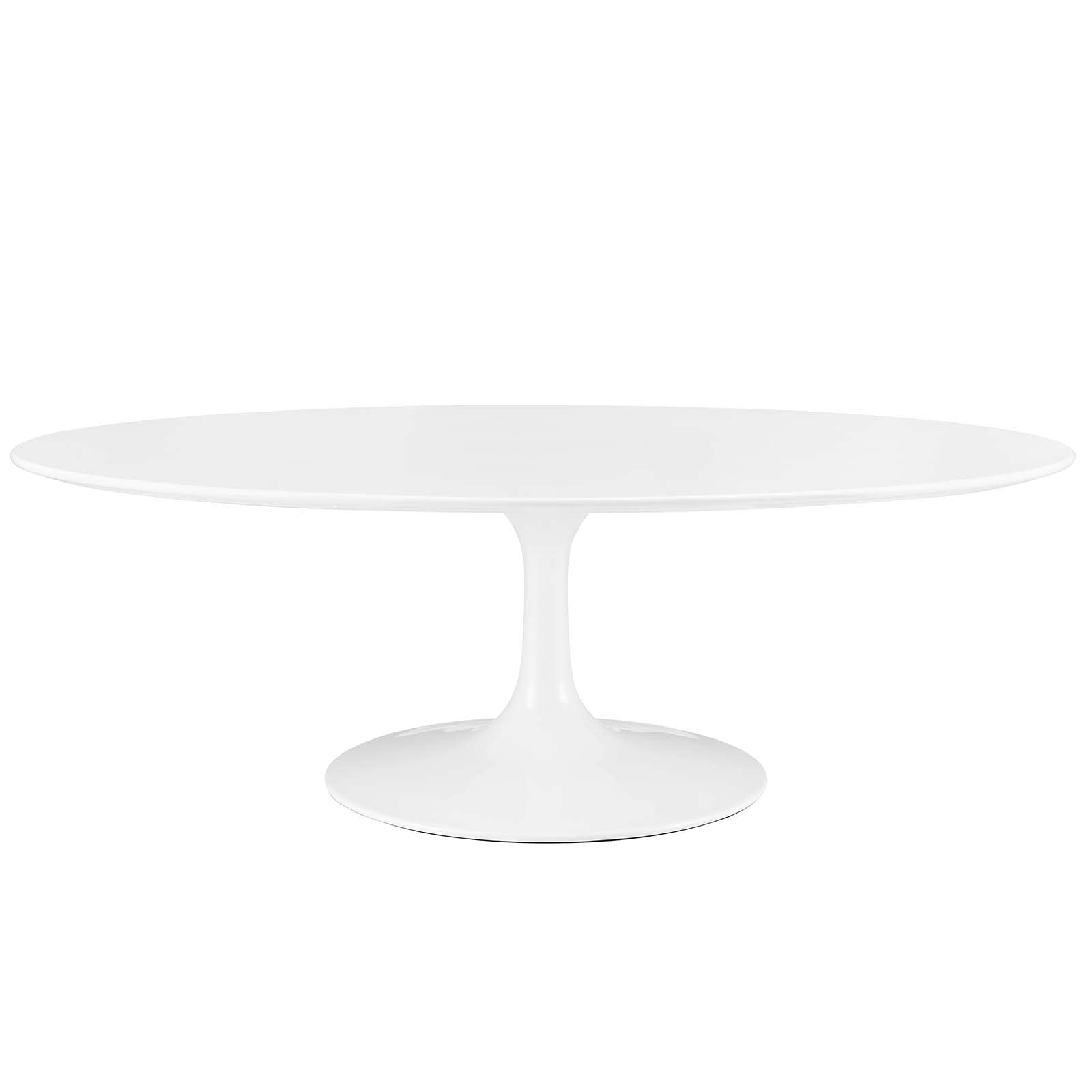 TABLE | Lippa 48 Oval-Shaped Coffee Table | Timeless Modern Design | White Wood Top | Tapered Metal Base | Elegant Centerpiece | casafoyer.myshopify.com