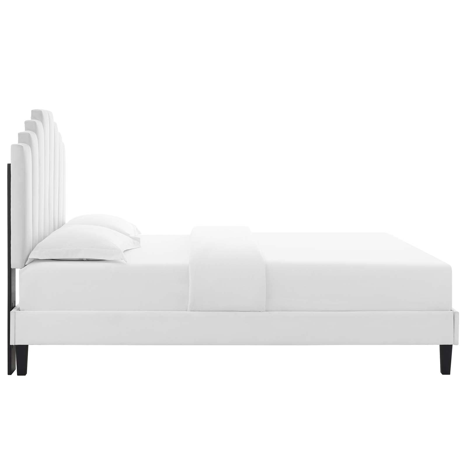 adjustable bed bases | CasaFoyer Elise Performance Velvet Twin Platform Bed | Opulent Art Deco Style | Stain-Resistant Velvet Upholstery | Sturdy Wood Legs | Supports Various Mattresses | Easy Assembly | White | casafoyer.myshopify.com