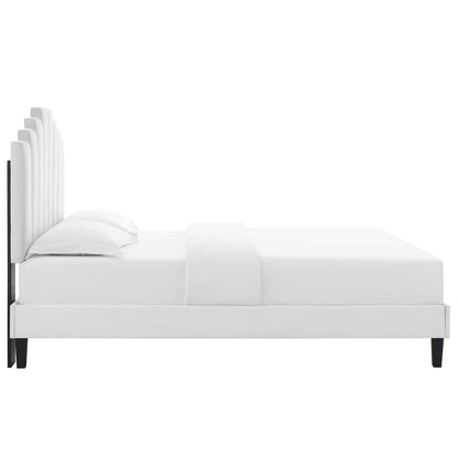 adjustable bed bases | CasaFoyer Elise Performance Velvet Twin Platform Bed | Opulent Art Deco Style | Stain-Resistant Velvet Upholstery | Sturdy Wood Legs | Supports Various Mattresses | Easy Assembly | White | casafoyer.myshopify.com