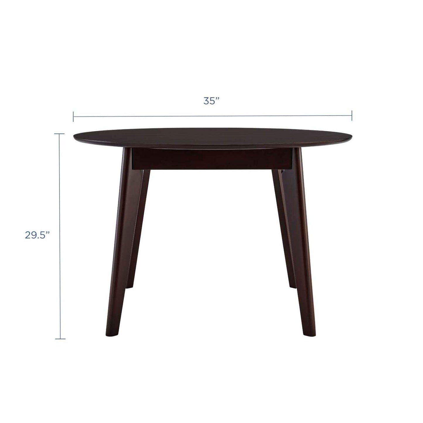 patio dining tables | CasaFoyer Vision 35 Round Dining Table | Mid-Century Modern Design | Durable MDF Top | Space-Saving | Accommodates 4 People | Cappuccino Finish | casafoyer.myshopify.com