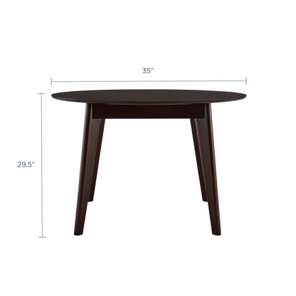 patio dining tables | CasaFoyer Vision 35 Round Dining Table | Mid-Century Modern Design | Durable MDF Top | Space-Saving | Accommodates 4 People | Cappuccino Finish | casafoyer.myshopify.com