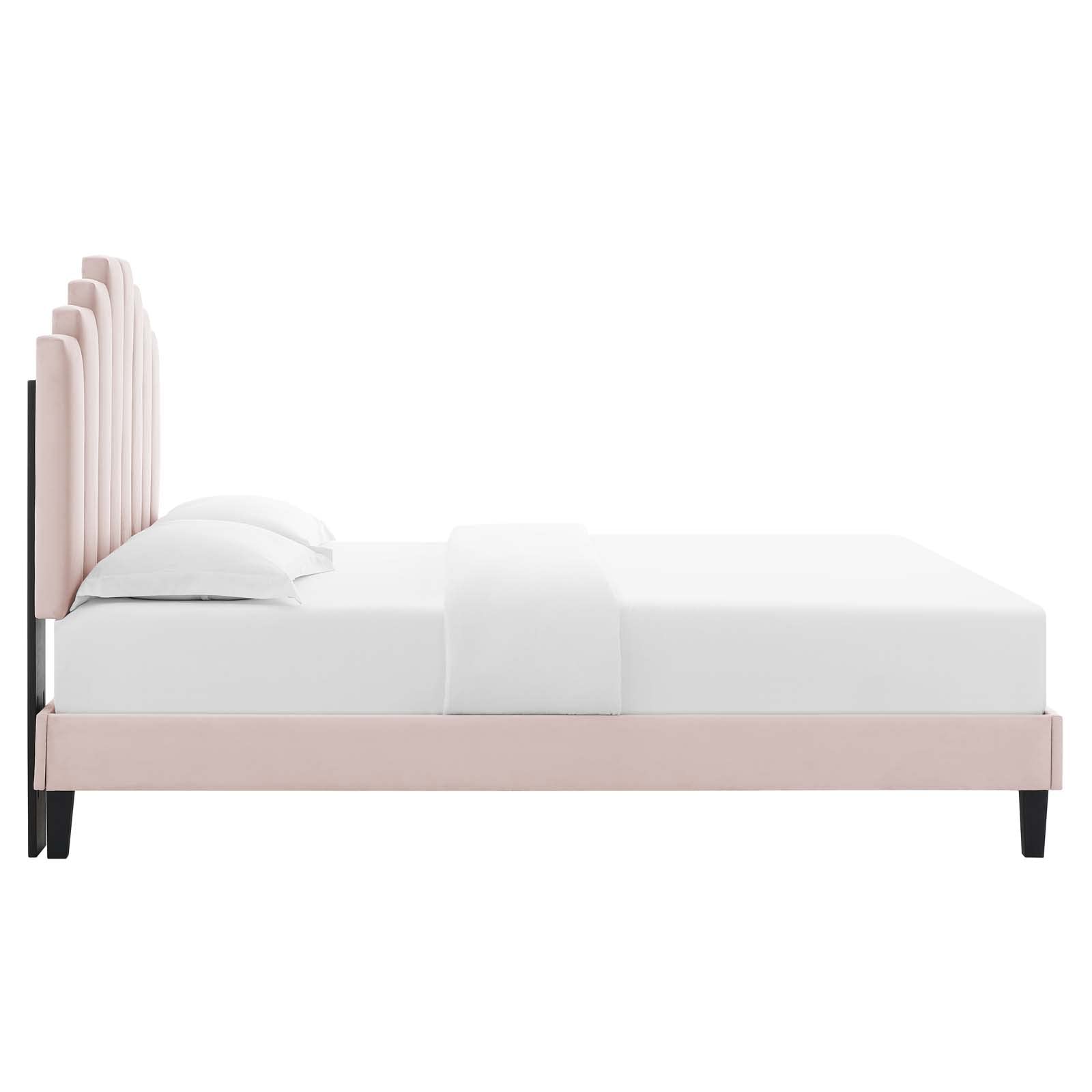 adjustable bed bases | CasaFoyer Elise Performance Velvet Full Platform Bed | Luxurious Glam Deco Style | Stain-Resistant Velvet | Foam Padding | Sturdy Support | Easy Assembly | Pink | casafoyer.myshopify.com