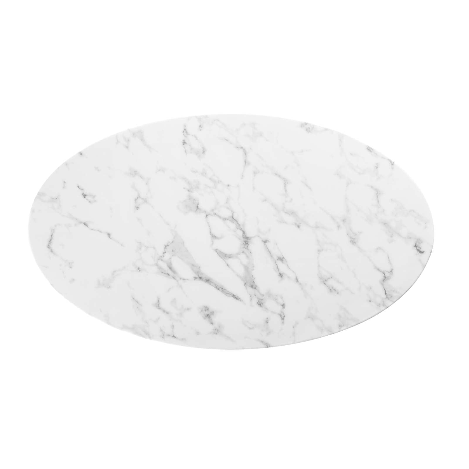 coffee tables | Ergode Lippa 48 Oval-Shaped Artificial Marble Coffee Table | Timeless Design | Scratch-Resistant Finish | Metal Base | Black White | casafoyer.myshopify.com