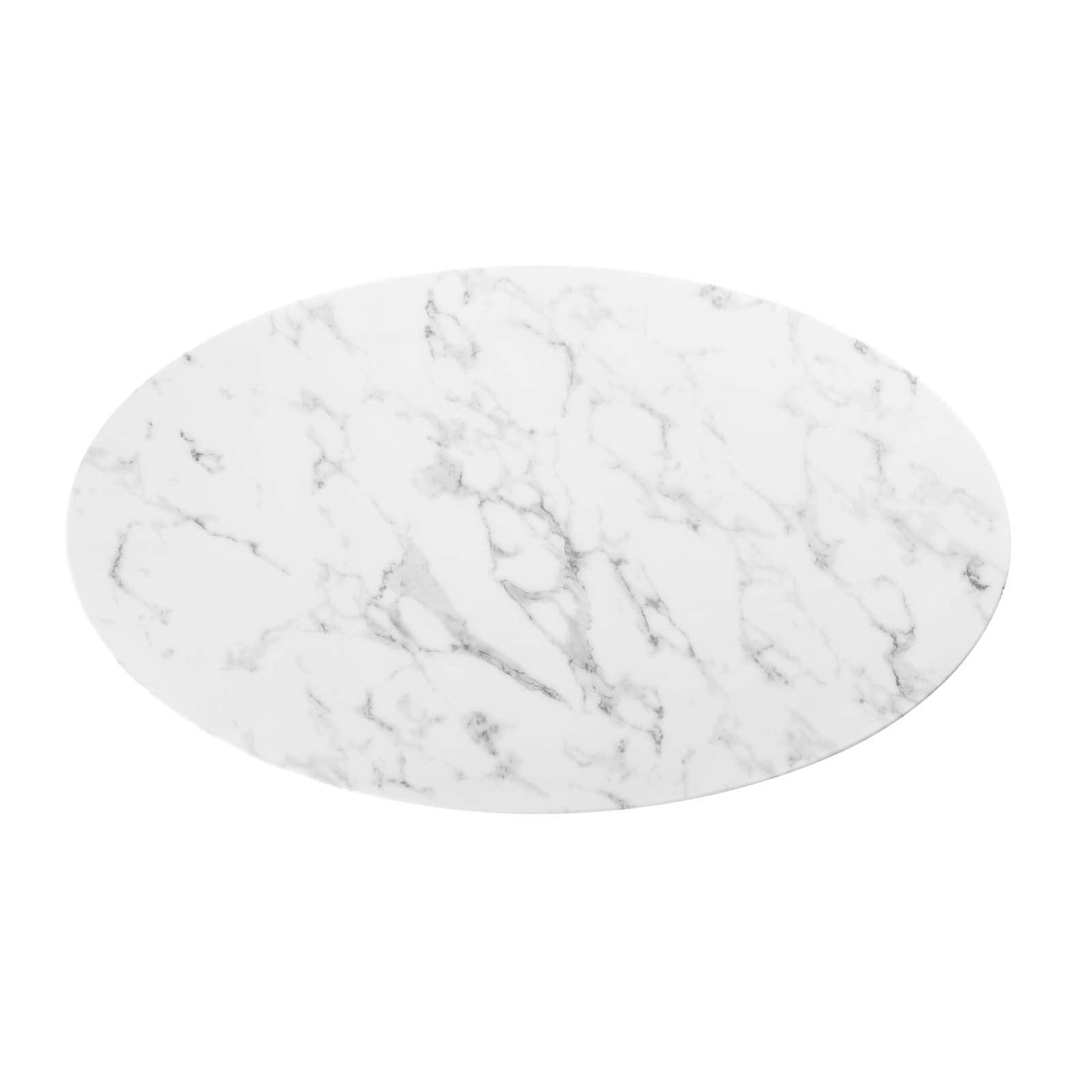 Dining Table | Lippa 48 Oval Artificial Marble Dining Table | Timeless Modern Design | Scratch & Chip Resistant Finish | Tapered Metal Base | casafoyer.myshopify.com
