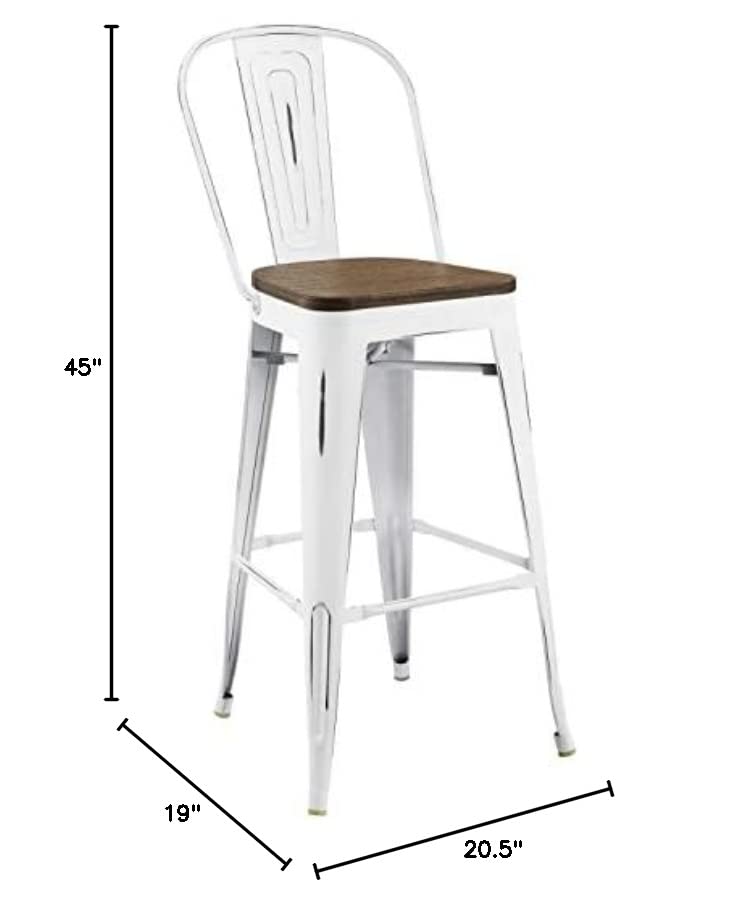 barstools | CasaFoyer Promenade Side Bamboo & Metal Bar Stool | Vintage Steel Finish | Industrial Modern Design | Ideal for Breakfast Nook or Bar Area | Complete Set | casafoyer.myshopify.com