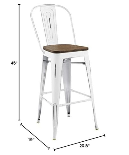 barstools | CasaFoyer Promenade Side Bamboo & Metal Bar Stool | Vintage Steel Finish | Industrial Modern Design | Ideal for Breakfast Nook or Bar Area | Complete Set | casafoyer.myshopify.com