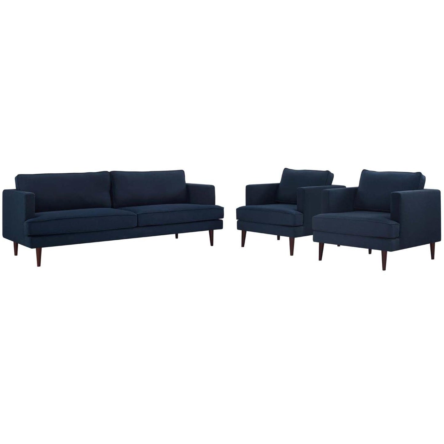 kitchen and dining room sets | CasaFoyer Agile Sofa & 2 Armchair Set | Versatile & Stylish | Mid-Century Modern Design | Removable Machine-Washable Covers | Comfortable Foam Cushions | 1323 lbs Sofa, 441 lbs Armchairs | Blue | casafoyer.myshopify.com