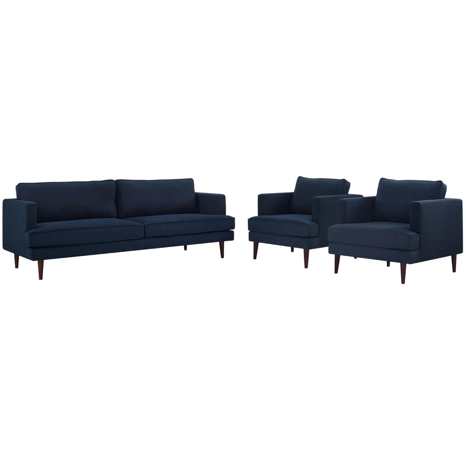 kitchen and dining room sets | CasaFoyer Agile Sofa & 2 Armchair Set | Versatile & Stylish | Mid-Century Modern Design | Removable Machine-Washable Covers | Comfortable Foam Cushions | 1323 lbs Sofa, 441 lbs Armchairs | Blue | casafoyer.myshopify.com