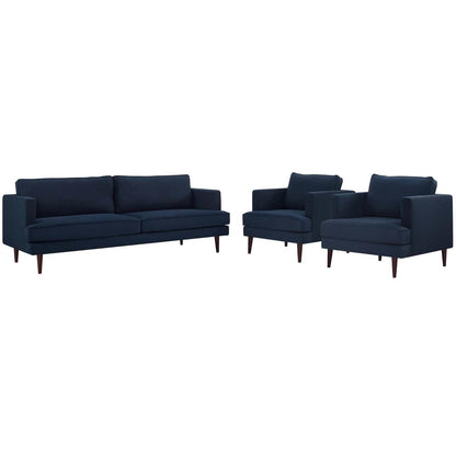 kitchen and dining room sets | CasaFoyer Agile Sofa & 2 Armchair Set | Versatile & Stylish | Mid-Century Modern Design | Removable Machine-Washable Covers | Comfortable Foam Cushions | 1323 lbs Sofa, 441 lbs Armchairs | Blue | casafoyer.myshopify.com