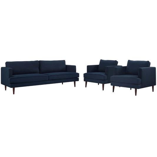 kitchen and dining room sets | CasaFoyer Agile Sofa & 2 Armchair Set | Versatile & Stylish | Mid-Century Modern Design | Removable Machine-Washable Covers | Comfortable Foam Cushions | 1323 lbs Sofa, 441 lbs Armchairs | Blue | casafoyer.myshopify.com