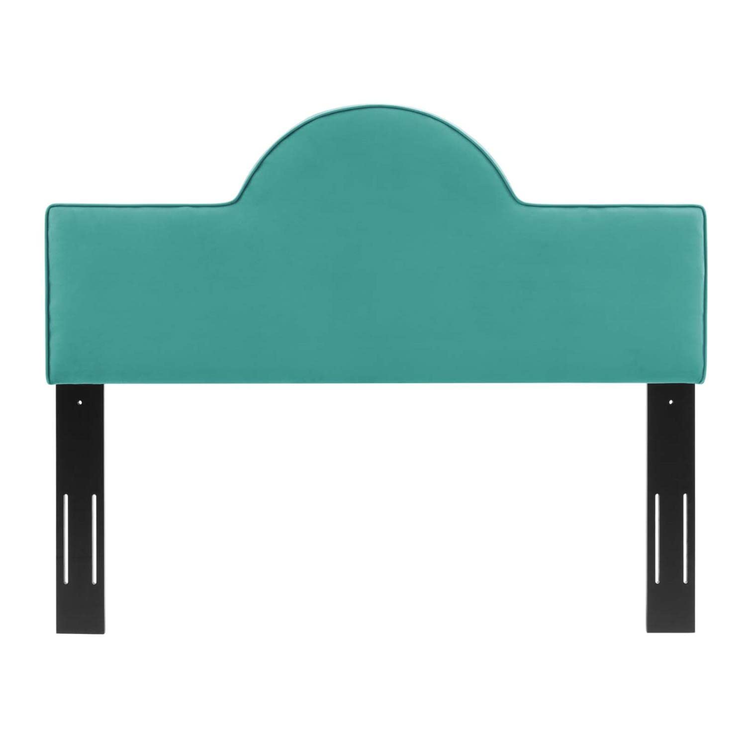 Bed | CasaFoyer Dawn Performance Velvet Full/Queen Headboard | Elegant Curved Design | Stain-Resistant Upholstery | Cushioned & Adjustable | Fits Most Bed Frames | Teal | casafoyer.myshopify.com