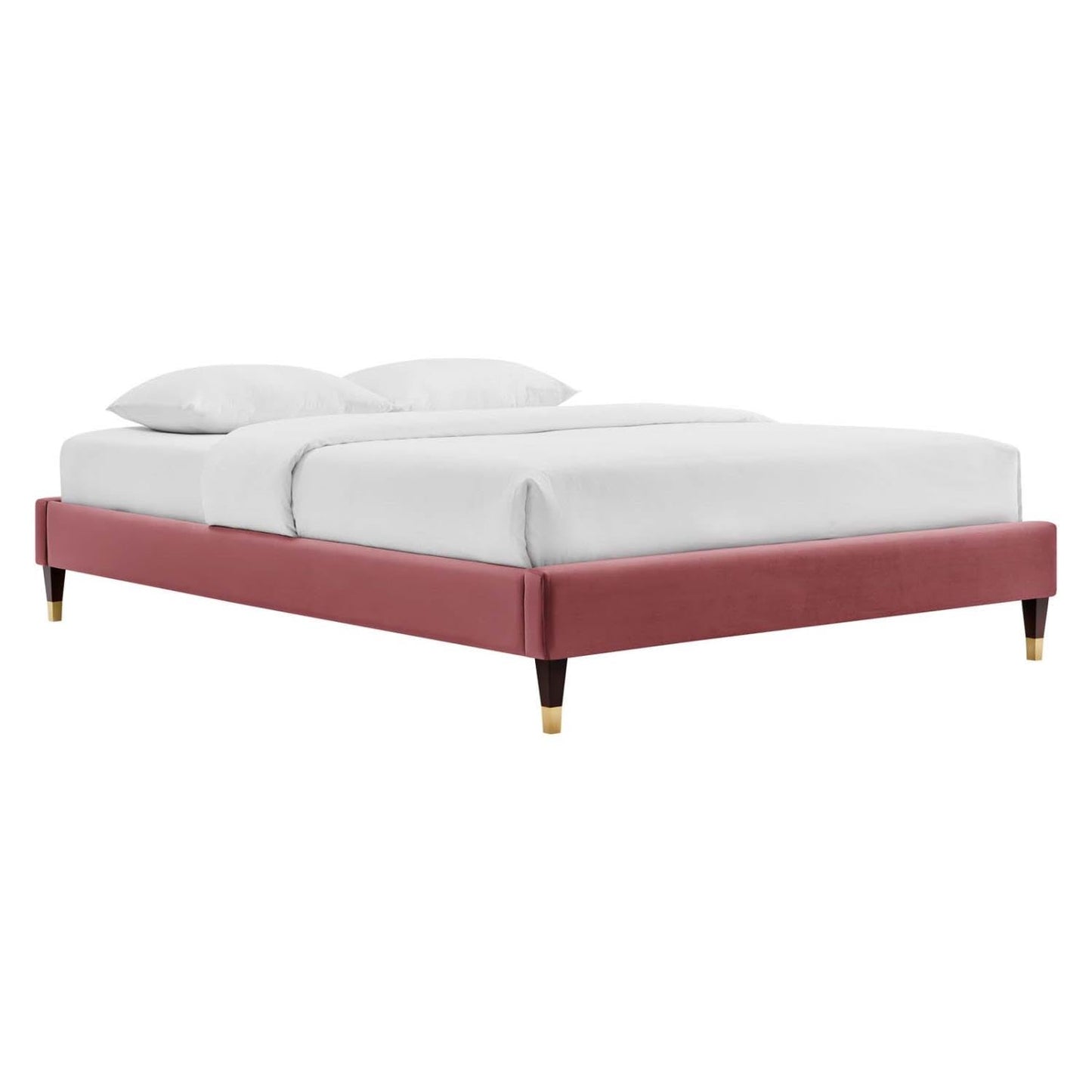 Bed | CasaFoyer Harlow Performance Velvet Twin Bed Frame | Wood Legs | Stain-Resistant Velvet Upholstery | Supports Memory Foam, Innerspring, Latex, Hybrid Mattresses | Assembly Required | 800 lbs Weight Capacity | casafoyer.myshopify.com