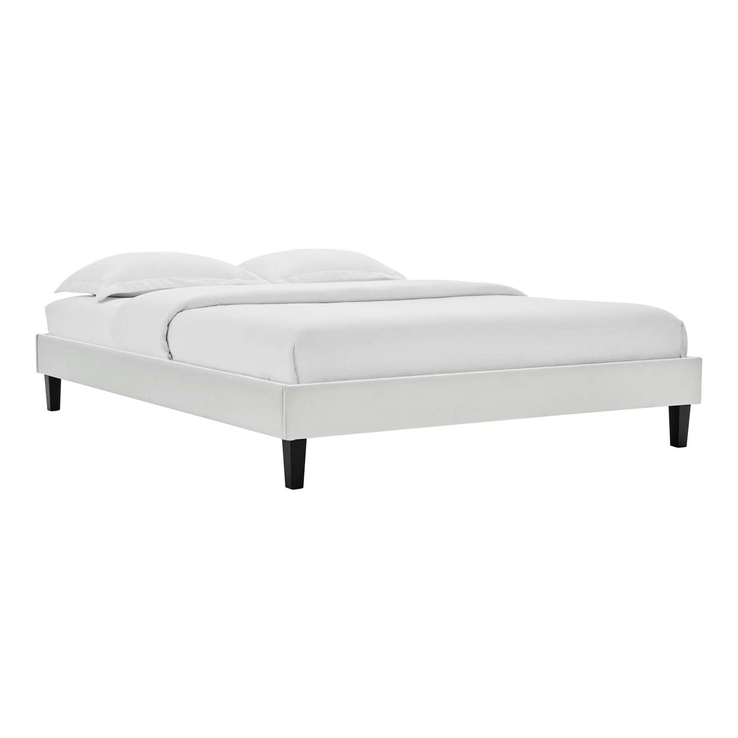 adjustable bed bases | CasaFoyer Reign Performance Velvet Queen Platform Bed Frame | Elegant Stain-Resistant Upholstery | Sturdy, No Box Spring Needed | Light Gray | casafoyer.myshopify.com