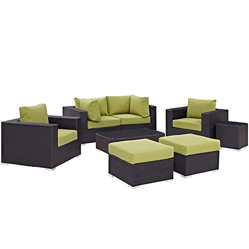 kitchen and dining room sets | CasaFoyer Convene Outdoor Sectional Set | Synthetic Rattan | Aluminum Frame | All-Weather Cushions | Patio Sofa, Coffee Table, Side Table, Armchair, Corner, Ottoman | casafoyer.myshopify.com