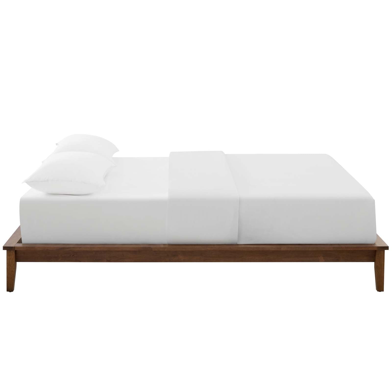 Bed | CasaFoyer  Lodge Full Wood Platform Bed Frame | Rustic & Durable Solid Wood | Supports Memory Foam, Latex, Innerspring, Hybrid Mattresses | No Box Spring Needed | 800 lbs Weight Capacity | Walnut | casafoyer.myshopify.com