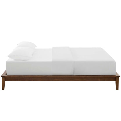 Bed | CasaFoyer  Lodge Full Wood Platform Bed Frame | Rustic & Durable Solid Wood | Supports Memory Foam, Latex, Innerspring, Hybrid Mattresses | No Box Spring Needed | 800 lbs Weight Capacity | Walnut | casafoyer.myshopify.com