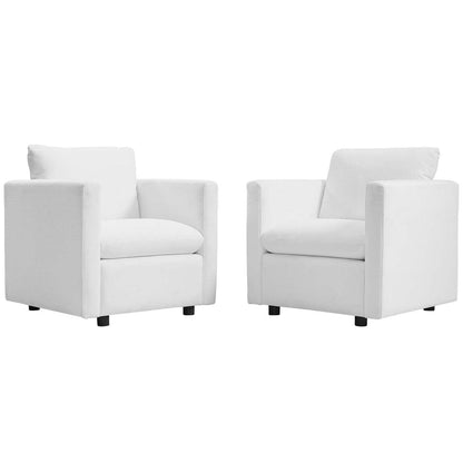 home office desk chairs | CasaFoyer Activate Armchair Set of 2 | Stylish & Versatile Lounging Chairs | Comfortable Foam Padding & Soft Polyester Fabric | Black Wood Legs | Easy to Unpack & Move | Weight Capacity 441 lbs | Includes 2 Chairs | casafoyer.myshopify.com