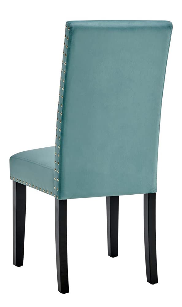 home office desk chairs | CasaFoyer Elegant Parcel Upholstered Velvet Dining Side Chairs | Set of 2 | Nailhead Trim | Stain-Resistant | Comfortable Foam Padding | Durable Legs | 285 lbs Weight Capacity | casafoyer.myshopify.com