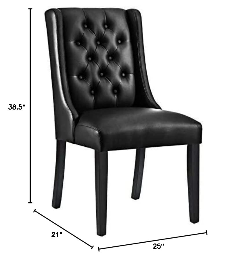 home office desk chairs | CasaFoyer Baronet Luxury Button Tufted Dining Chair | Elegant Vinyl Upholstery | Solid Wood Frame | Comfortable Seating | Non-Marking Foot Glides | casafoyer.myshopify.com