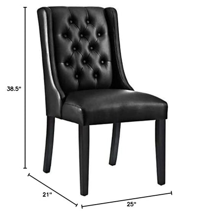 home office desk chairs | CasaFoyer Baronet Luxury Button Tufted Dining Chair | Elegant Vinyl Upholstery | Solid Wood Frame | Comfortable Seating | Non-Marking Foot Glides | casafoyer.myshopify.com