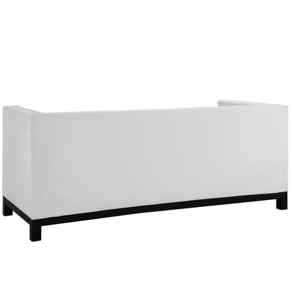 sofas | CasaFoyer Imperial Sofa | Mid-Century Modern Leather | Tufted Buttons | Side Pillows | Fine Stitch Upholstery | Stained Wood Frame | Regal Charm & Timeless Elegance | casafoyer.myshopify.com