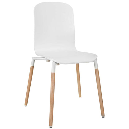 childrens table and chair sets | CasaFoyer Stack Wood Dining Set | Sleek & Sophisticated Furniture | Minimalist Decor | 4 Chairs & 1 Table | Durable Steel & Beech Wood Legs | White | casafoyer.myshopify.com