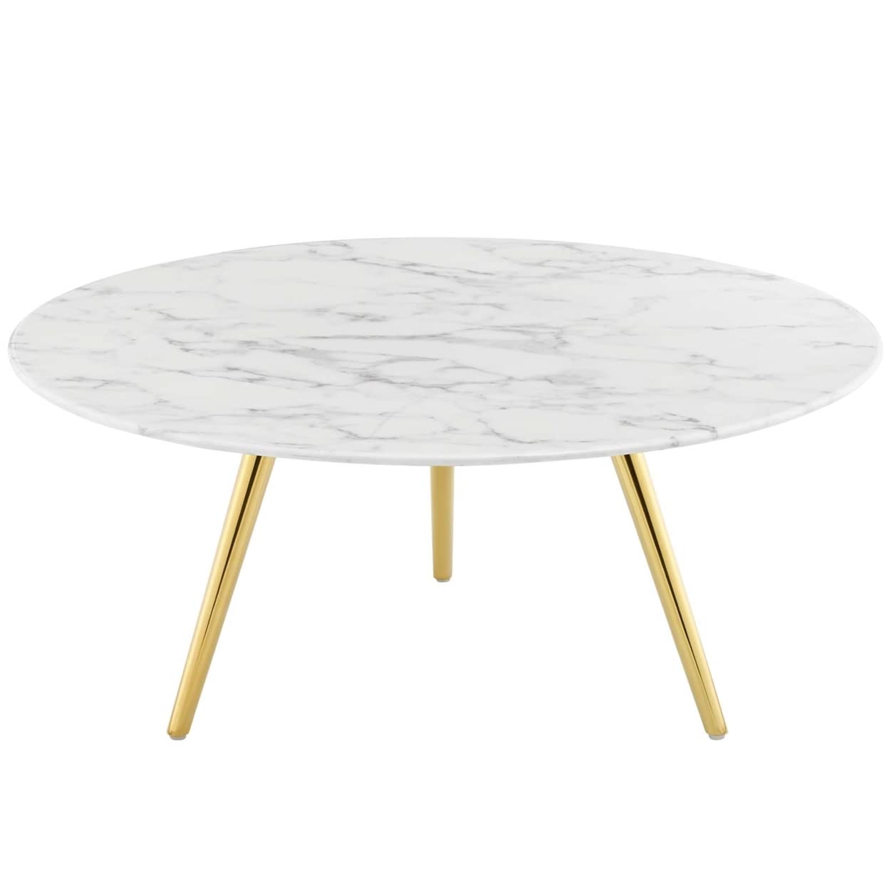 coffee tables | Ergode Lippa 36 Round Coffee Table | White Faux Marble Top | Gold Tripod Base | Iconic Modern Design | Scratch-Resistant Finish | Perfect for Living Room, Lounge, or Home Office | casafoyer.myshopify.com