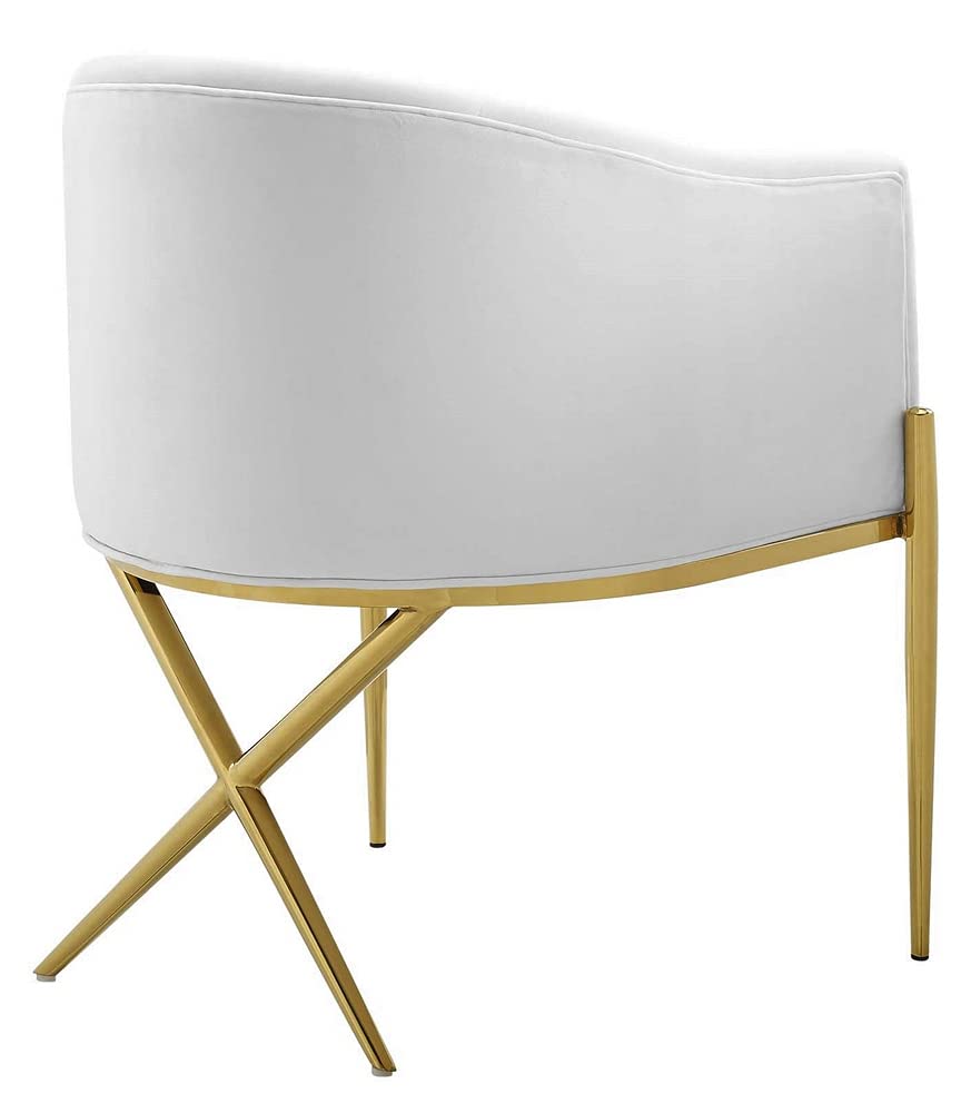 home office desk chairs | CasaFoyer Savour Tufted Performance Velvet Accent Dining Armchair | Elegant & Sophisticated | Stain-Resistant | Comfortable Seating | Chrome Gold Frame | 300 lbs Weight Capacity | casafoyer.myshopify.com